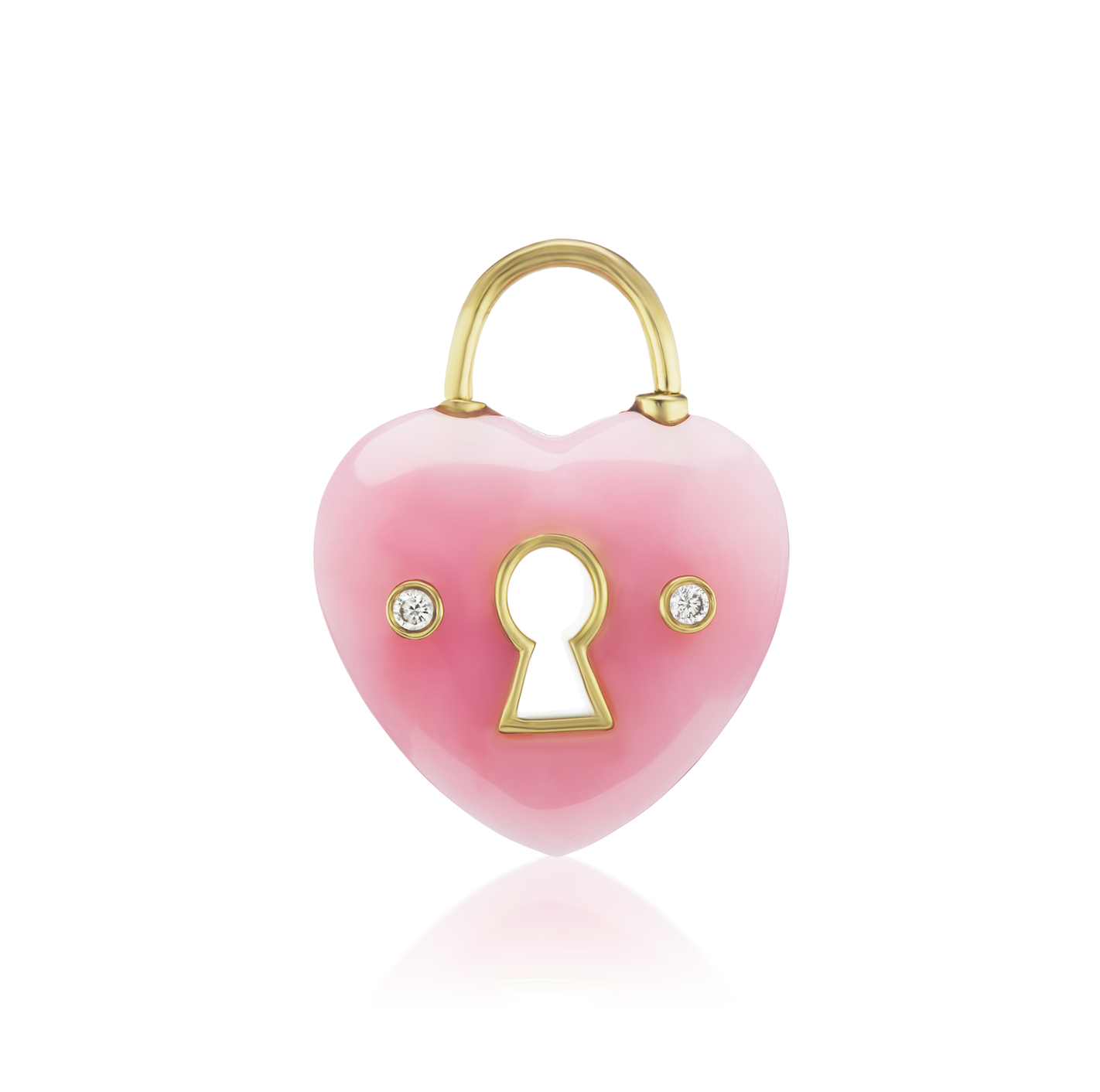 Stone Padlock Heart Charm