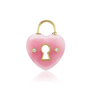 Stone Padlock Heart Charm