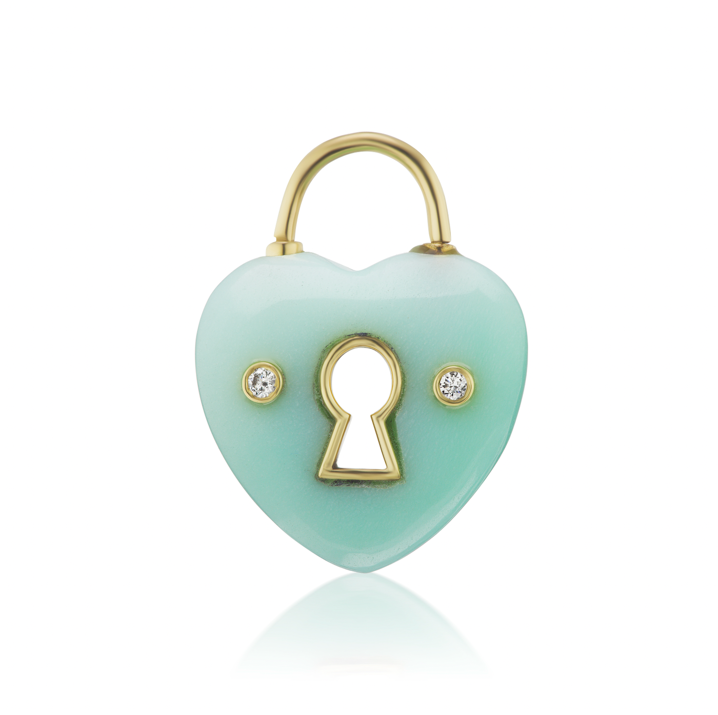 Stone Padlock Heart Charm