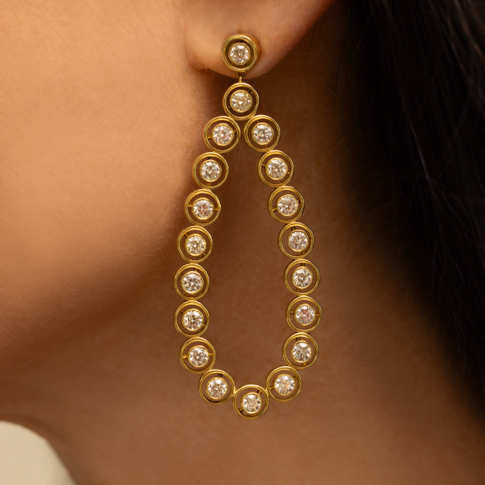 Shadow Diamond Chandelier Earrings