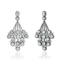 Blackened Diamond Chandelier Earrings