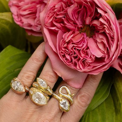 Snake Band with Pear Diamond