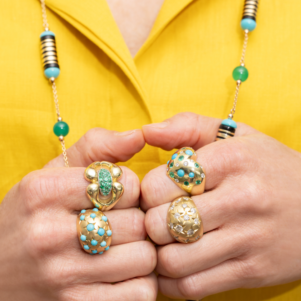 Enamel Multistone Necklace on Chain