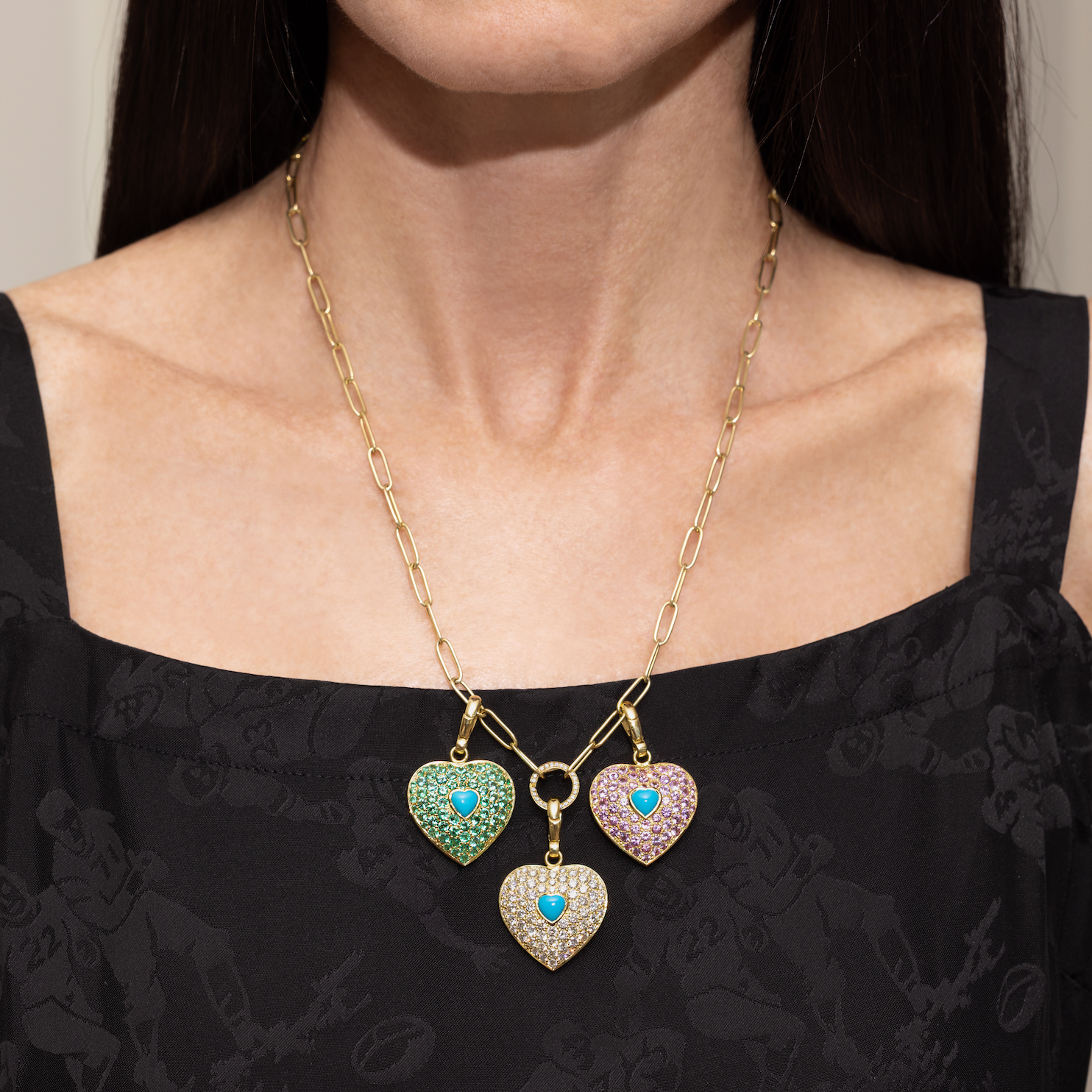 Palm Heart with Turquoise Charm