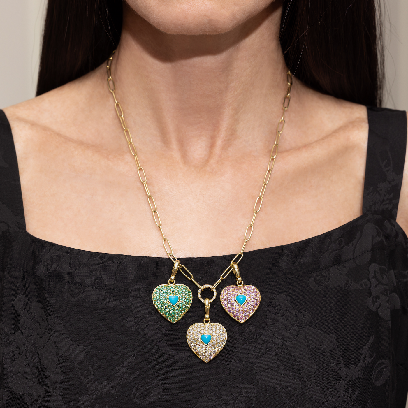 Palm Heart with Turquoise Charm