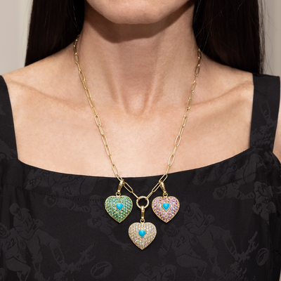 Palm Heart with Turquoise Charm