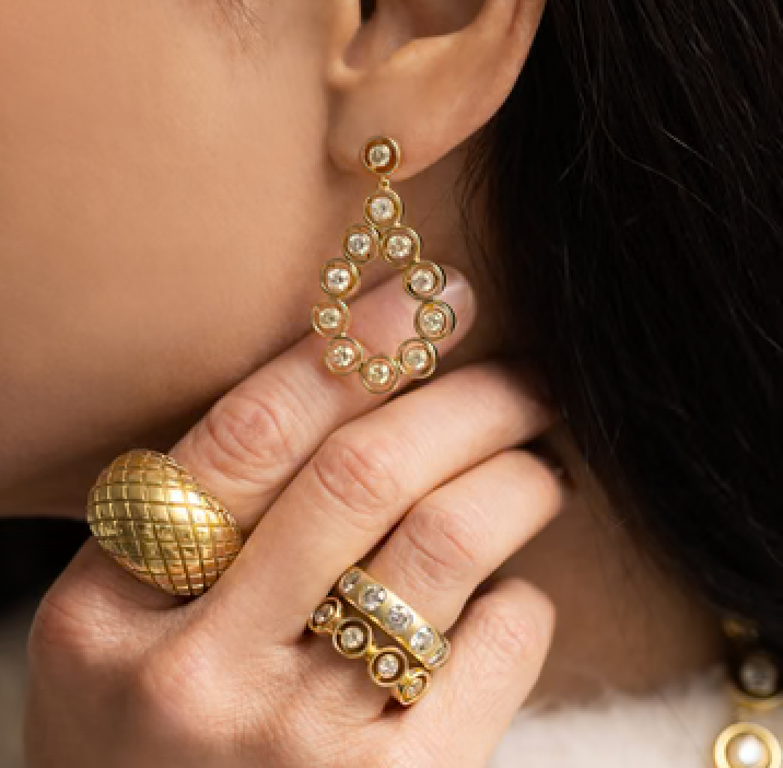 Shadow Diamond Chandelier Earrings
