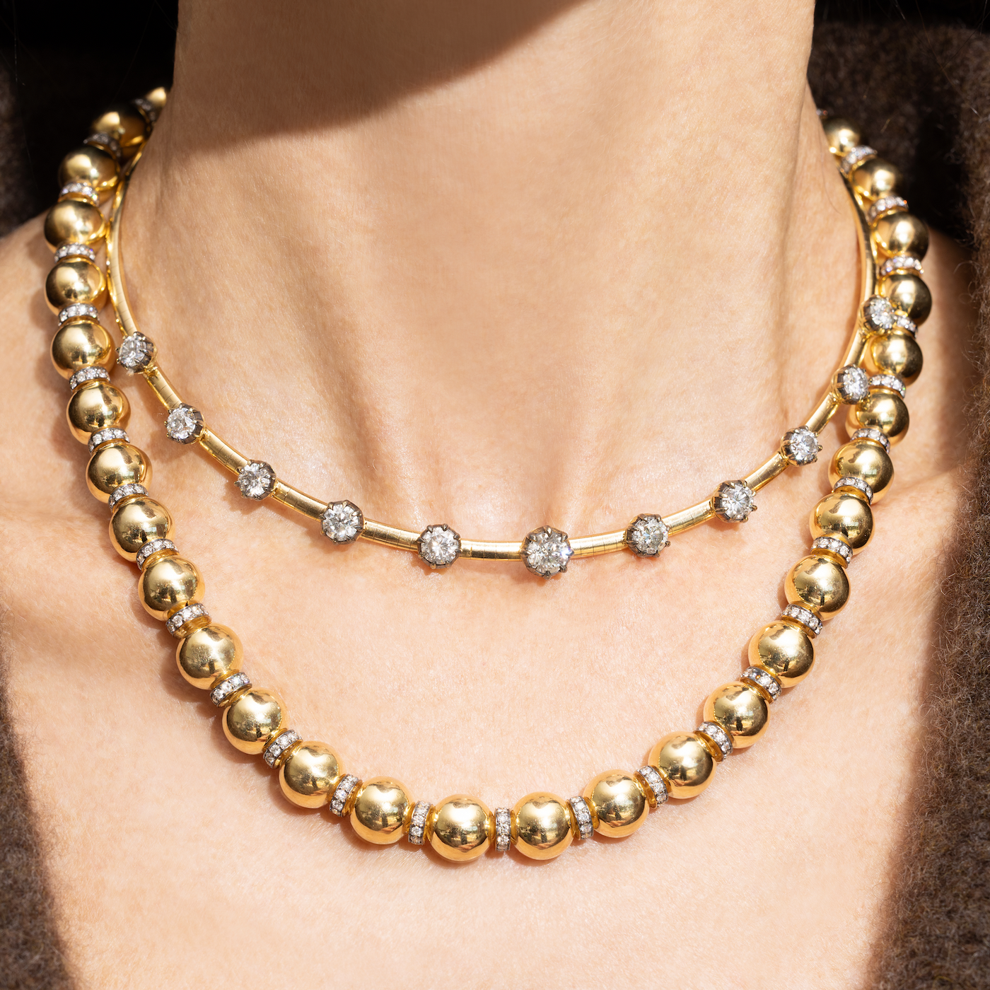Diamond Blackened Ridge Collar