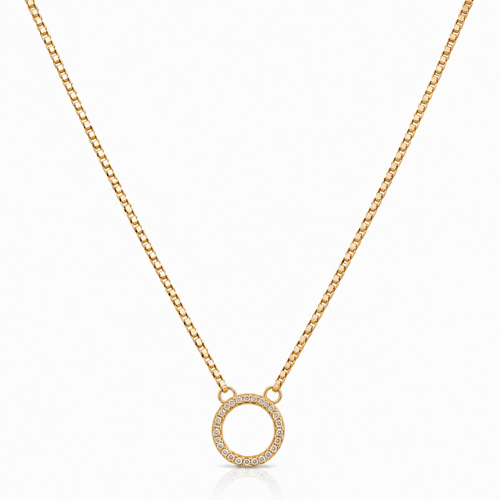 Mini Box Chain with Diamond Clasp