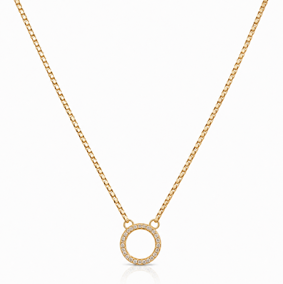 Mini Box Chain with Diamond Clasp