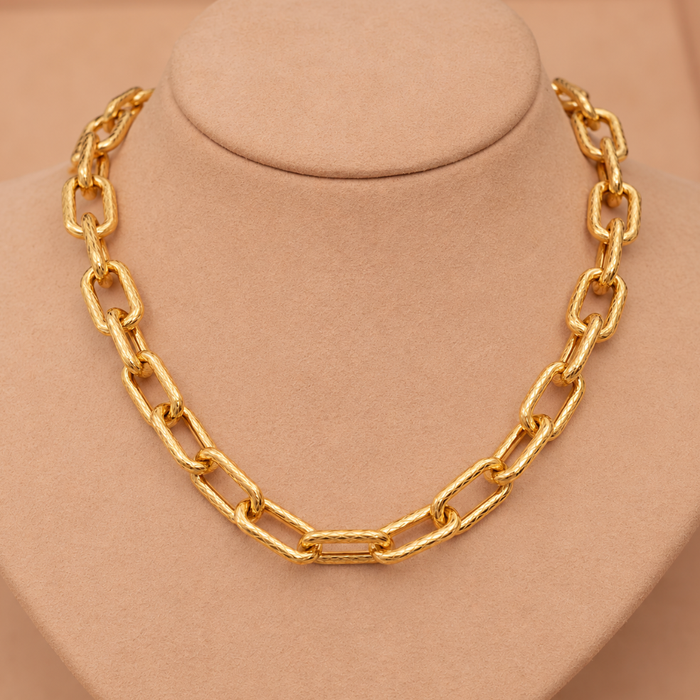 Snake Textured Link Chain
