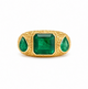 3 Stone Emerald Snake Ring