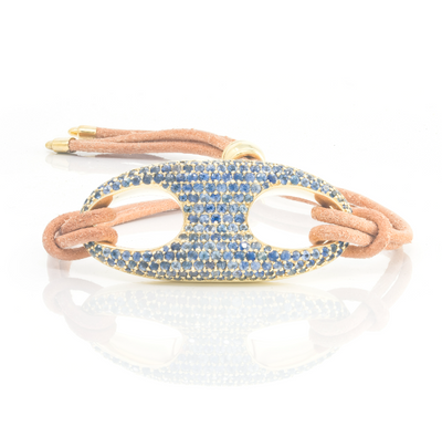 Pave Nautical Link on Leather