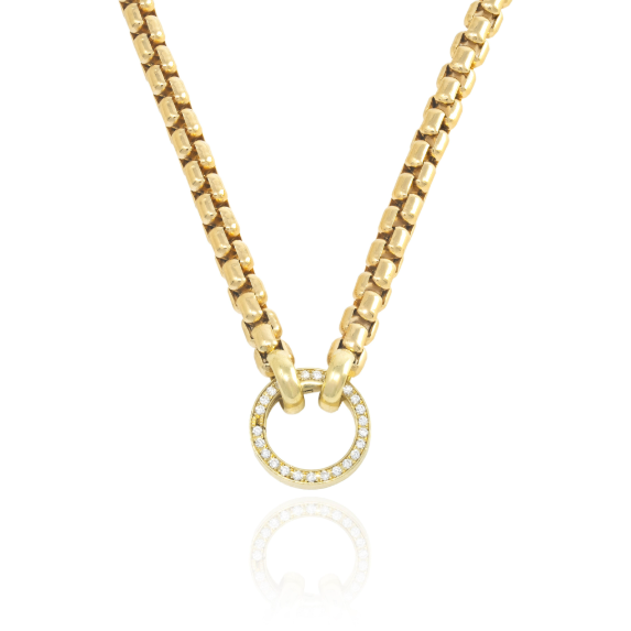 Box Chain with Diamond Clasp