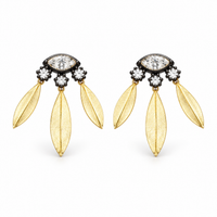 Blackened Diamond Wreath Earrings