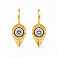 Blackened Leaf Drop Earrings