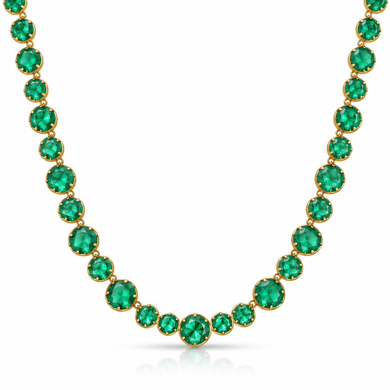 Blackened Emerald Riviere Necklace