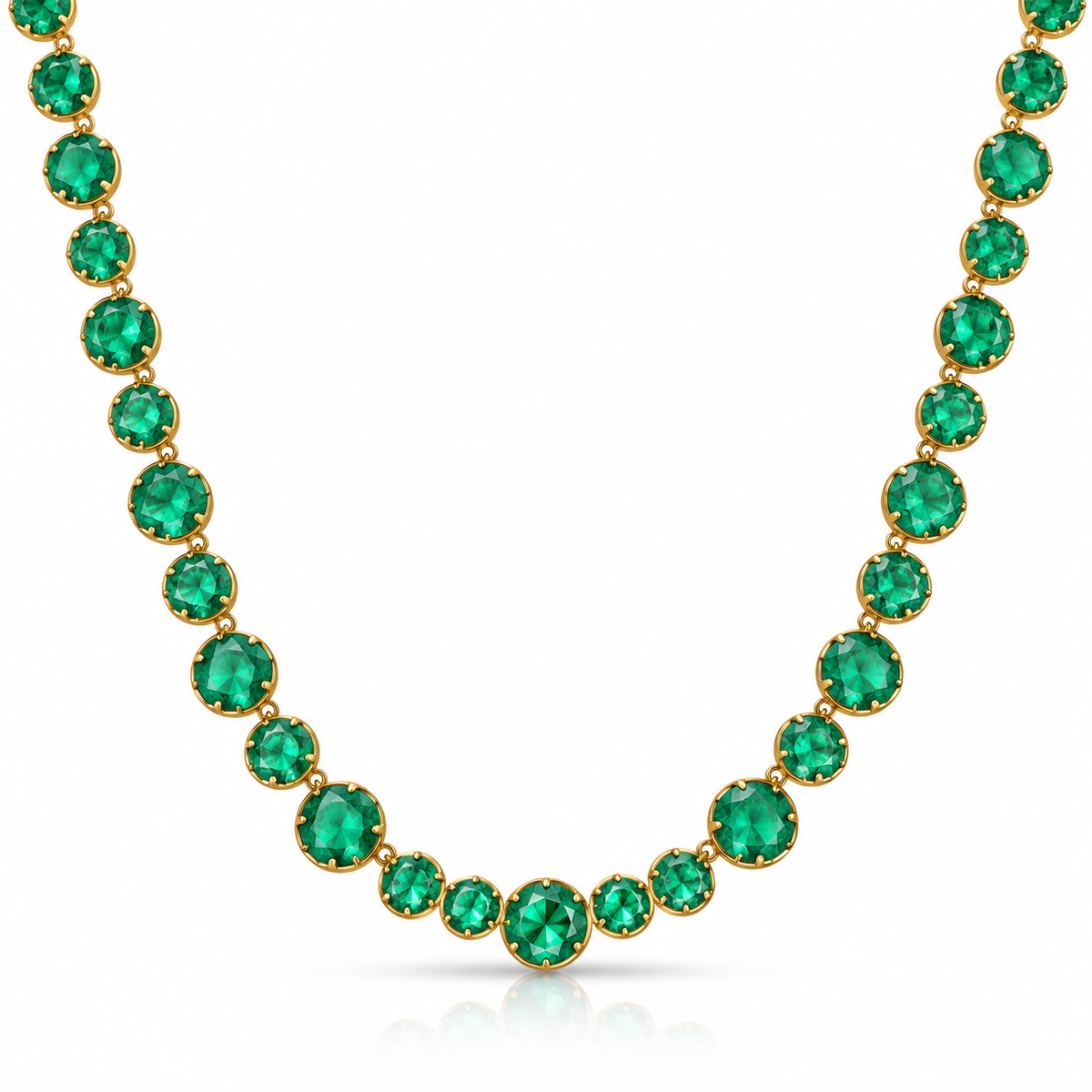Blackened Emerald Riviere Necklace