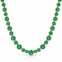 Blackened Emerald Riviere Necklace