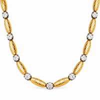 Gold Snake Bead and Diamond Chain