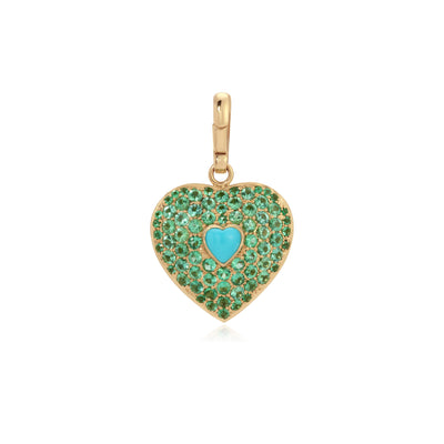 Palm Heart with Turquoise Charm