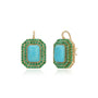 Emerald and Turquoise Rectangular Earrings