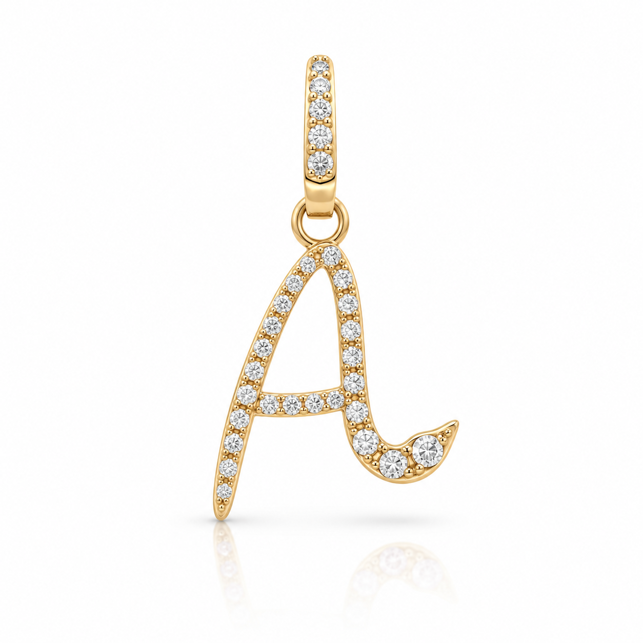 Diamond Snake Initial Charm