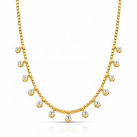Diamond Box Fringe Necklace