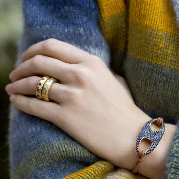 Pave Nautical Link on Leather