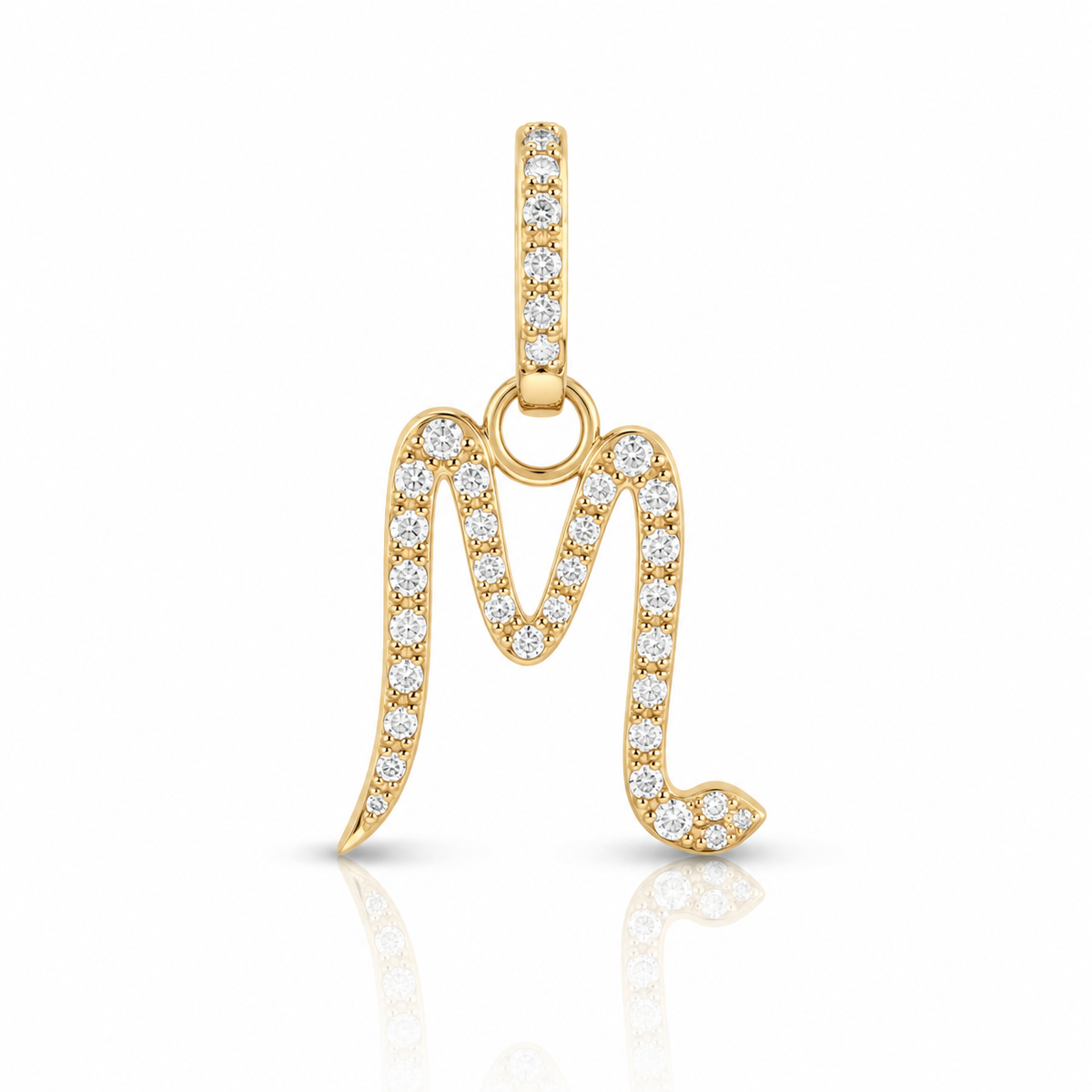 Diamond Snake Initial Charm