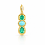 Emerald and Turquoise Morse Code Shadow Charm