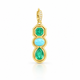 Emerald and Turquoise Morse Code Shadow Charm