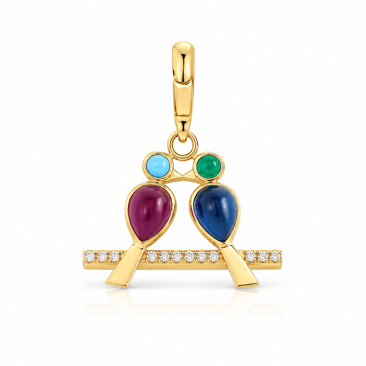 Rainbow Love Birds Charm