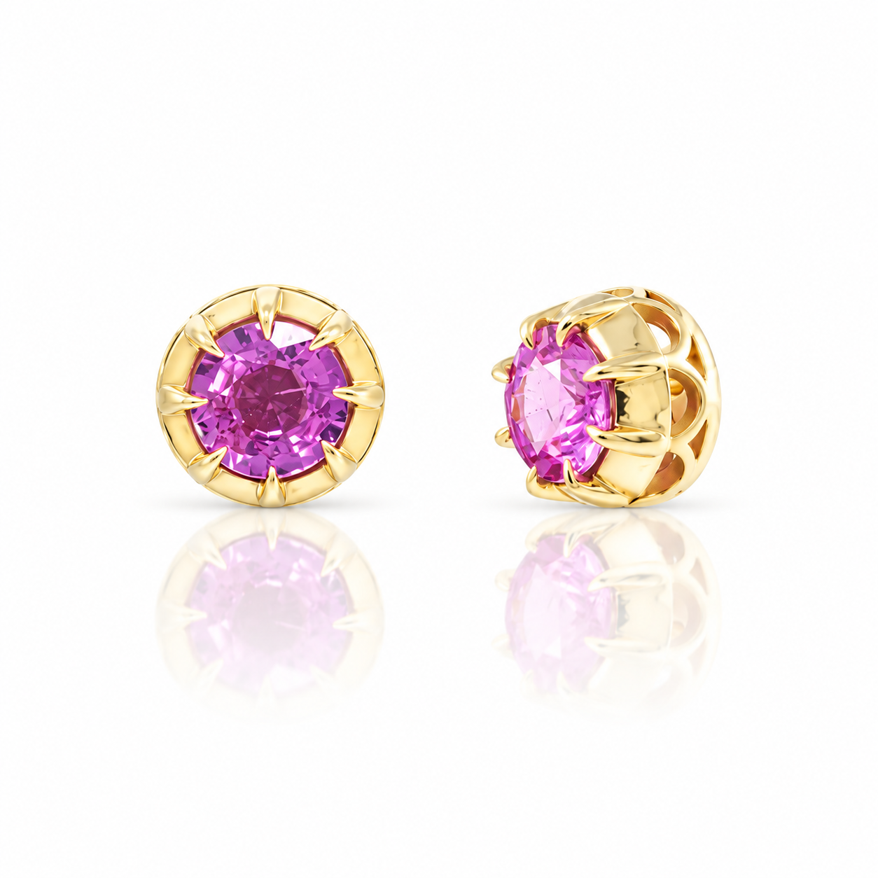 Pink Sapphire Studs