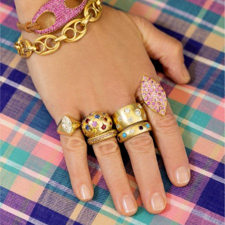 Turquoise, Pearl, Amethyst and Diamond Gypsy Band
