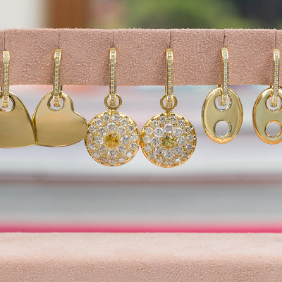 Diamond and Yellow Sapphire Full Moon Attachments