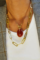 Leather and Gold Lobster Clasp Necklace