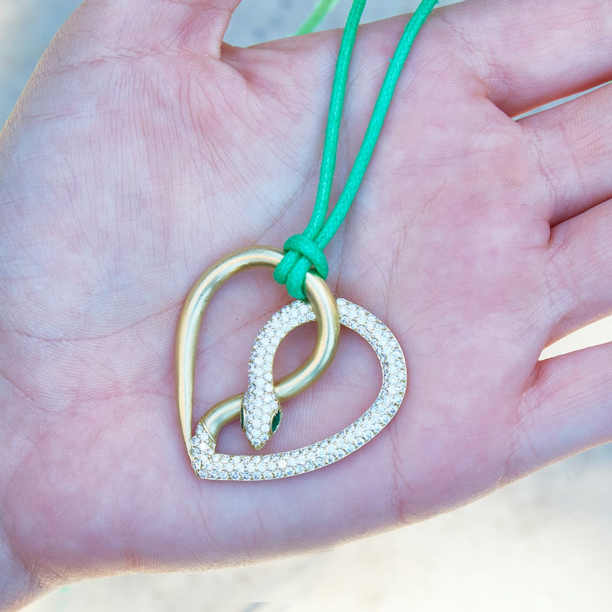 Snake Heart Charm
