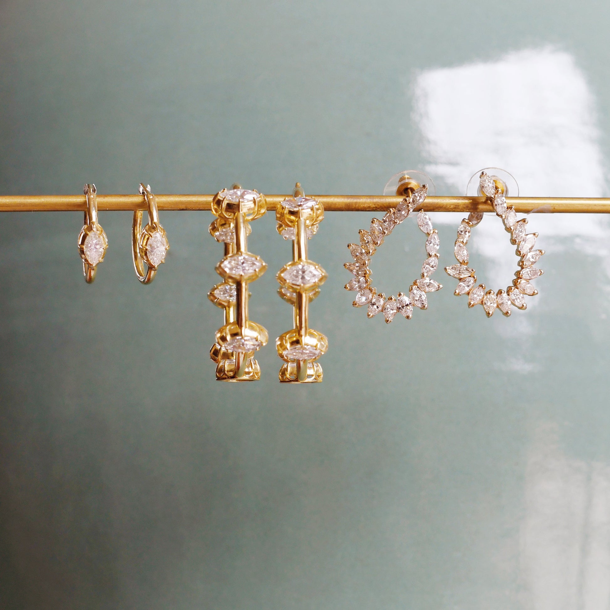 Single Stone Diamond Hoops