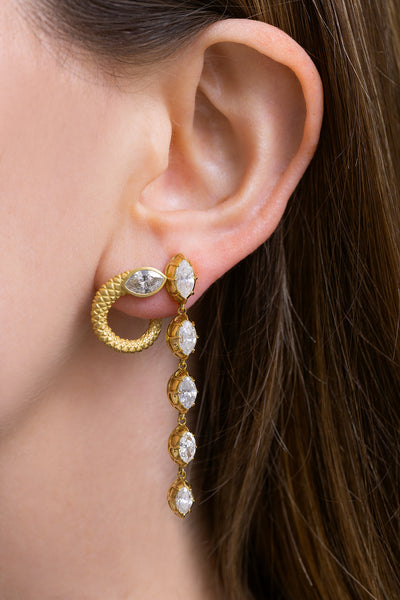 Vertical Marquise Diamond Earrings