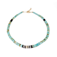 Turquoise and Mixed Heishi Bead Necklace