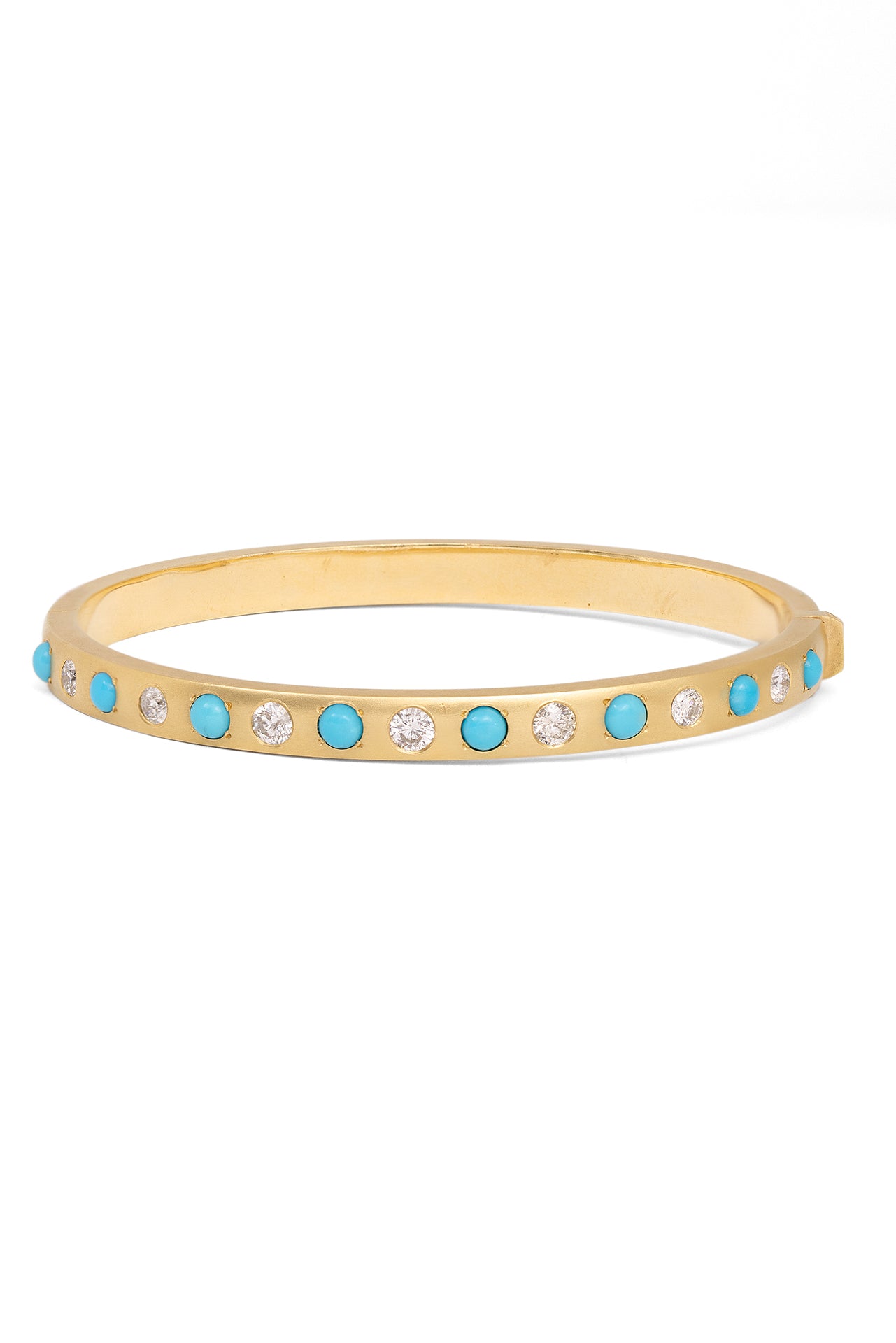 Turquoise and Diamond Gypsy Bangle