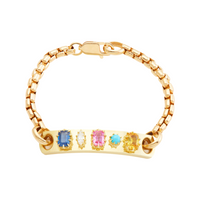 Pink Sapphire Mixed Stone Morse Code Bracelet