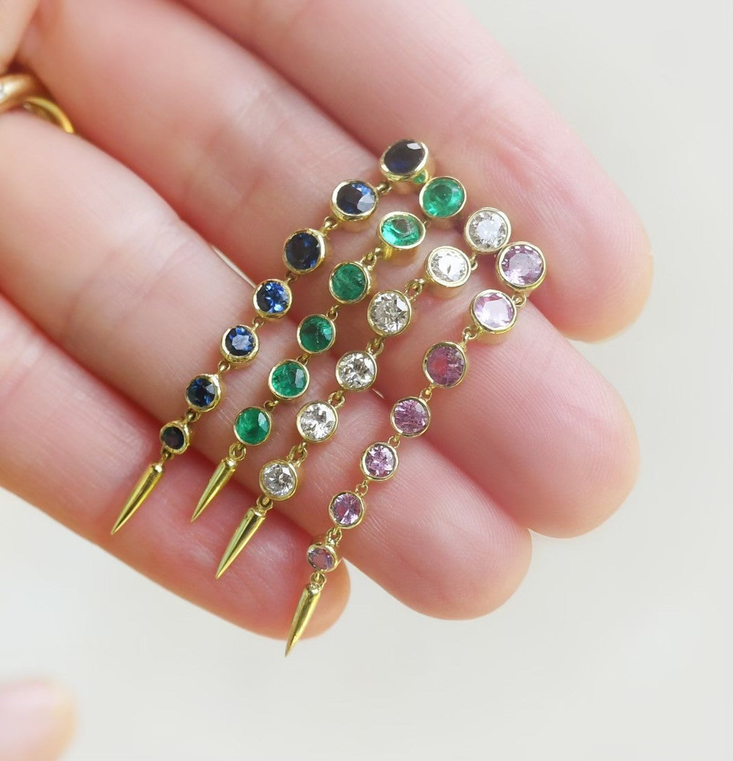Emerald Fringe Earrings