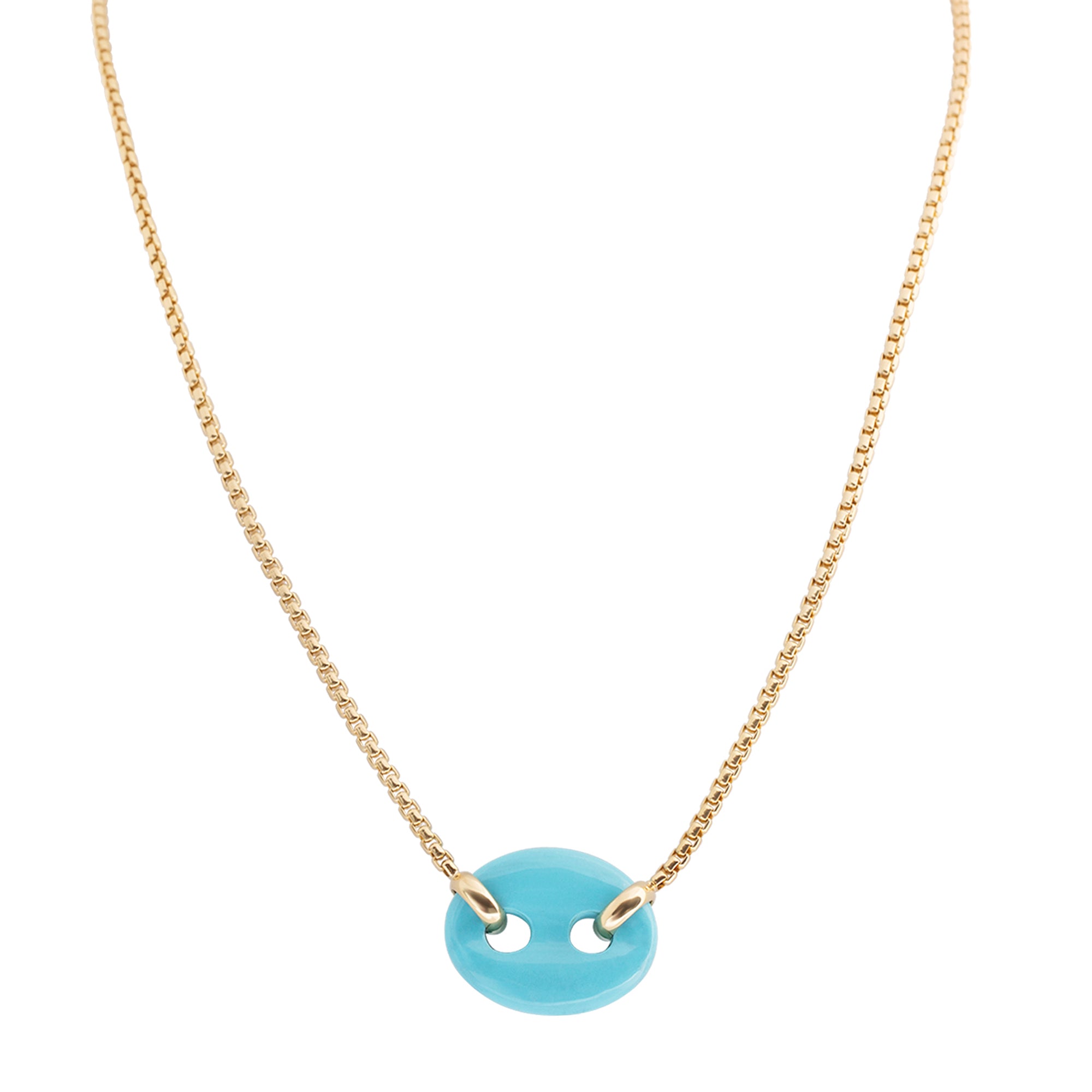 Single Stone Mariner Box Link Necklace