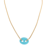 Single Stone Mariner Box Link Necklace