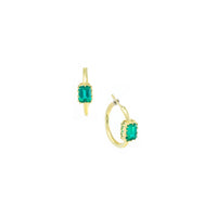 Single Stone Emerald Hoops