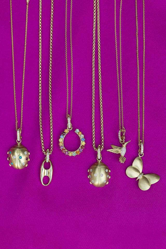 Mini Gold & Diamond Butterfly Charm