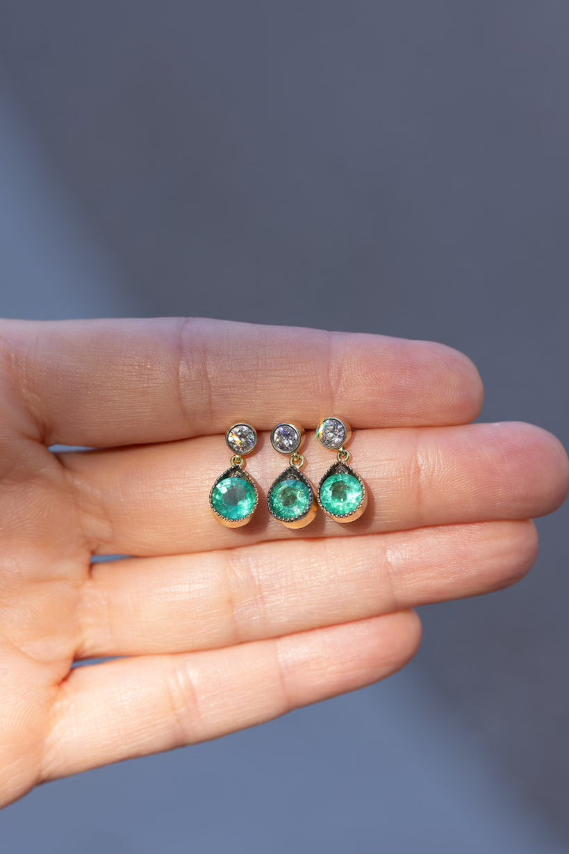 Diamond and Emerald Delicate Drops