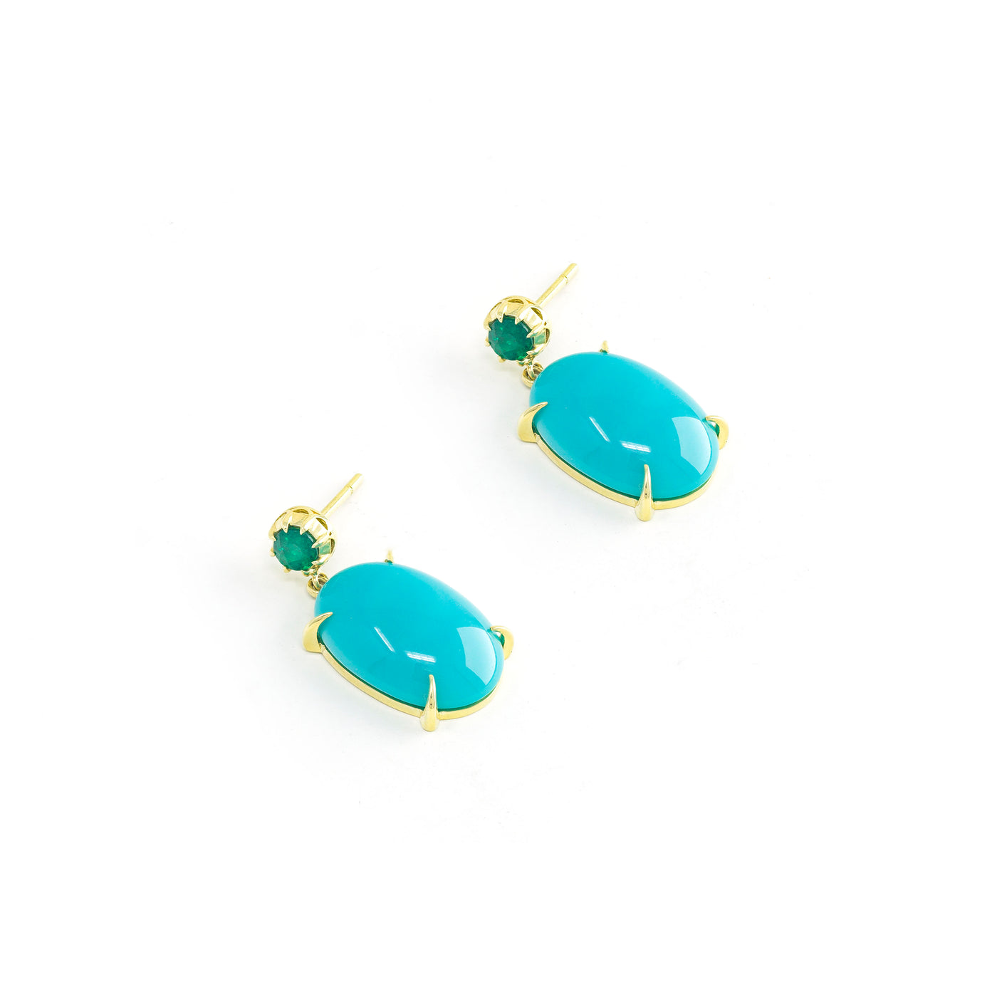 Emerald and Turquoise Earrings
